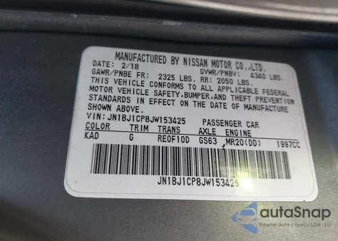 2018 Nissan Rogue Sport Sv from USA, damaged, VIN JN1BJ1CP8JW153425